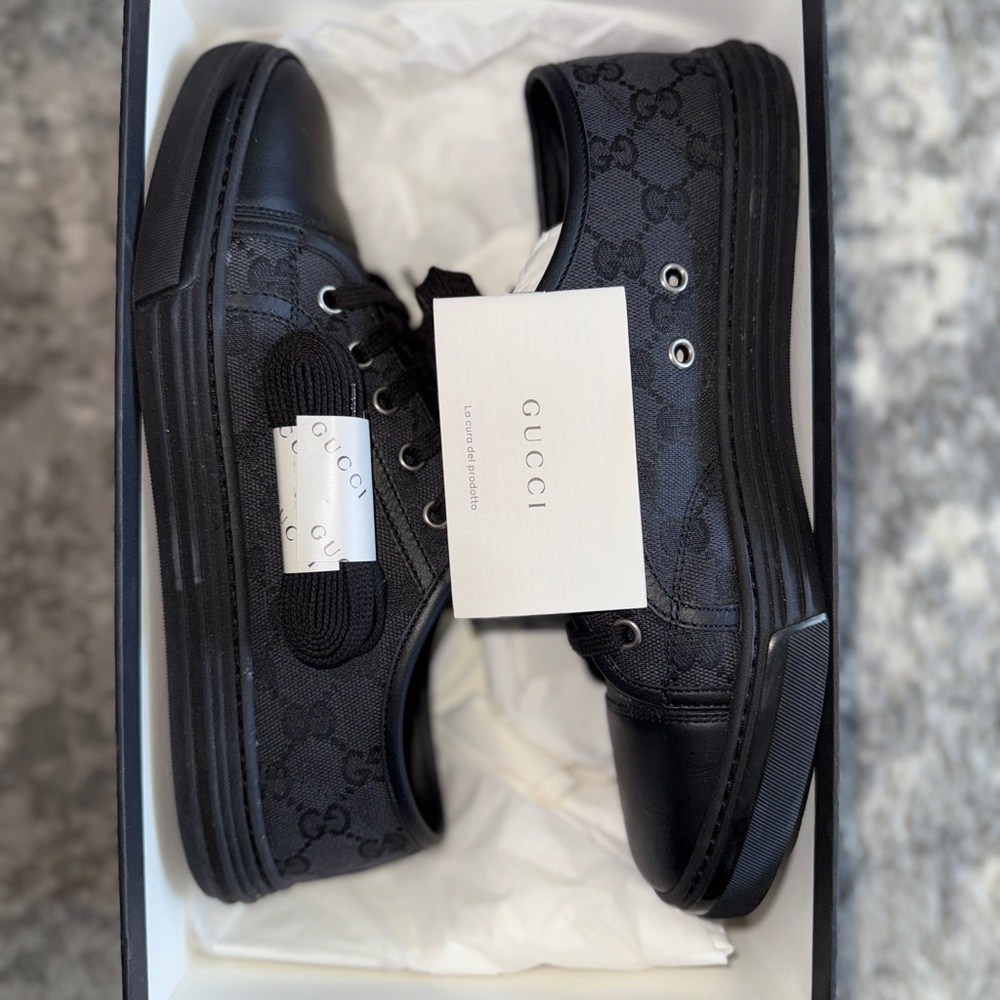 Gucci Black Monogram Sneakers